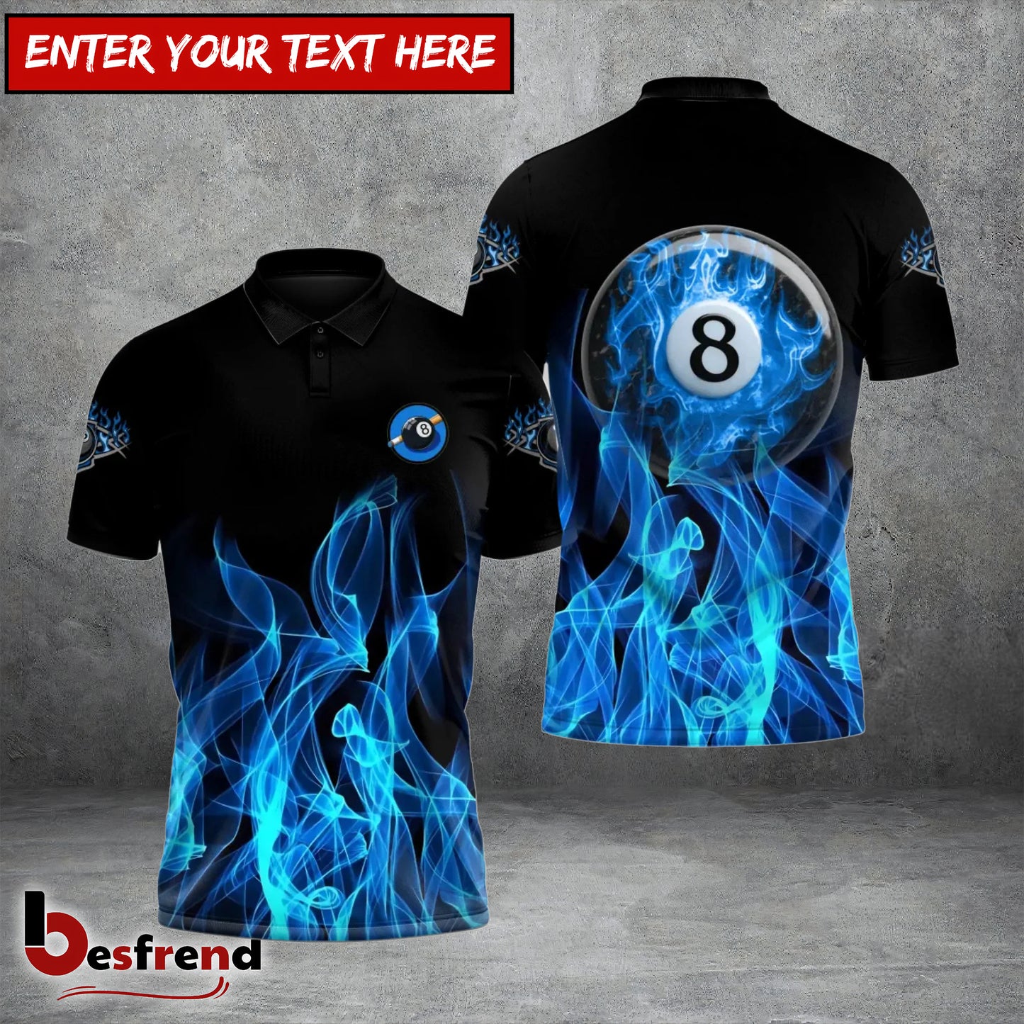 Besfrend  Billiards Ball 8 Heavenly Flame 3D Shirt