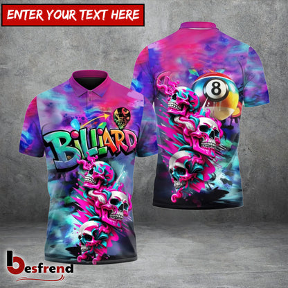 Besfrend  Billiards Ball 8 Skull Neon Graffiti 3D Shirt