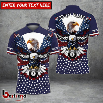 Besfrend  Billiards Ball 8  9 American Eagle USA Flag Personalized Name Shirt Ball 8  Ball 9