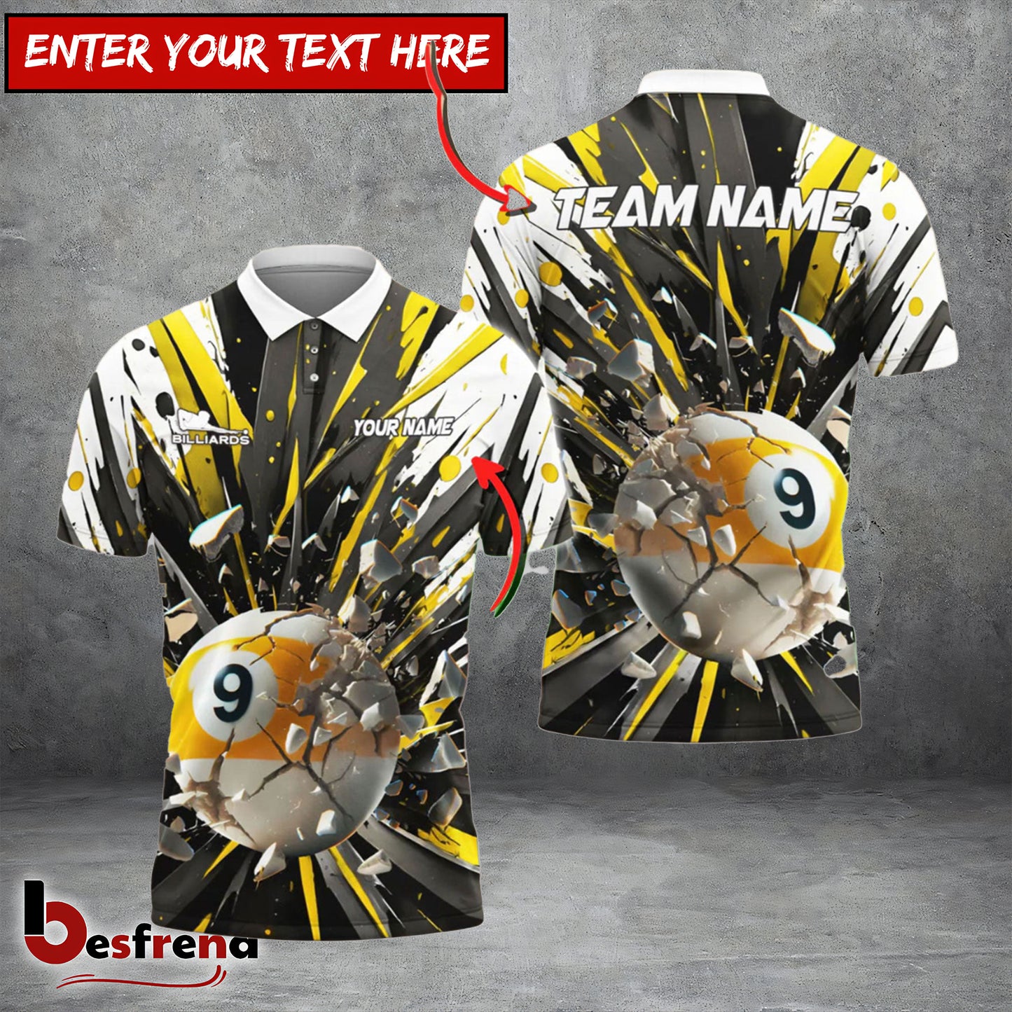 Besfrend  Billiards Ball 9 Breaking Bad Personalized Name Shirt 4 Colors
