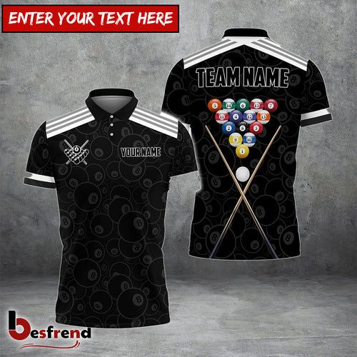 Besfrend  Billiards Black  White Personalized Name Shirt