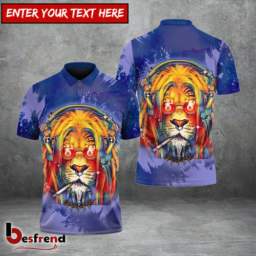 Besfrend  Billiards Cosmic DJ Lion Custom Name Team Name 3D Shirt