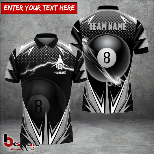Besfrend  Billiards Gray Personalized Name Team Name Shirt