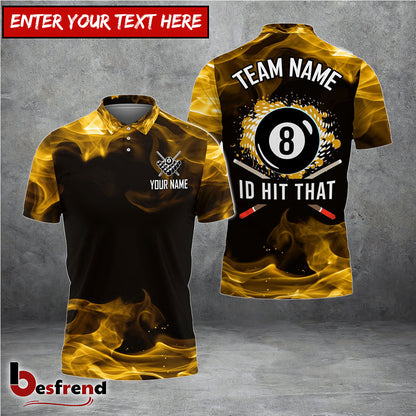 Besfrend  Billiards I'd Hit That Fire Personalized Name Team Name Unisex Shirt