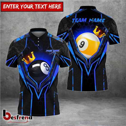 Besfrend  Billiards King 8-Ball  9-Ball Personalized Name Shirt