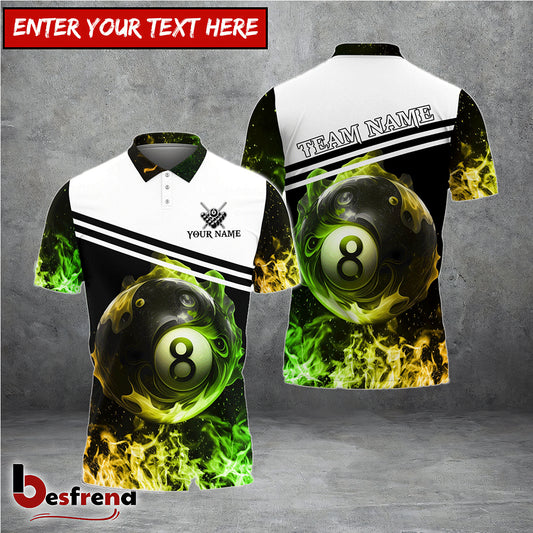 Besfrend  Billiards New Fire Personalized Name Team Name 3D Shirt
