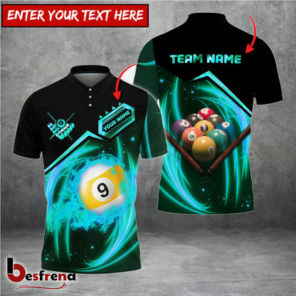 Besfrend  Billiards New Rock 9 Ball Personalized Name Team Name 3D Shirt