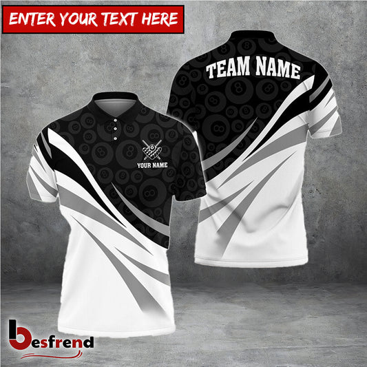 Besfrend  Billiards Ribbon Personalized Name Team Name Shirt