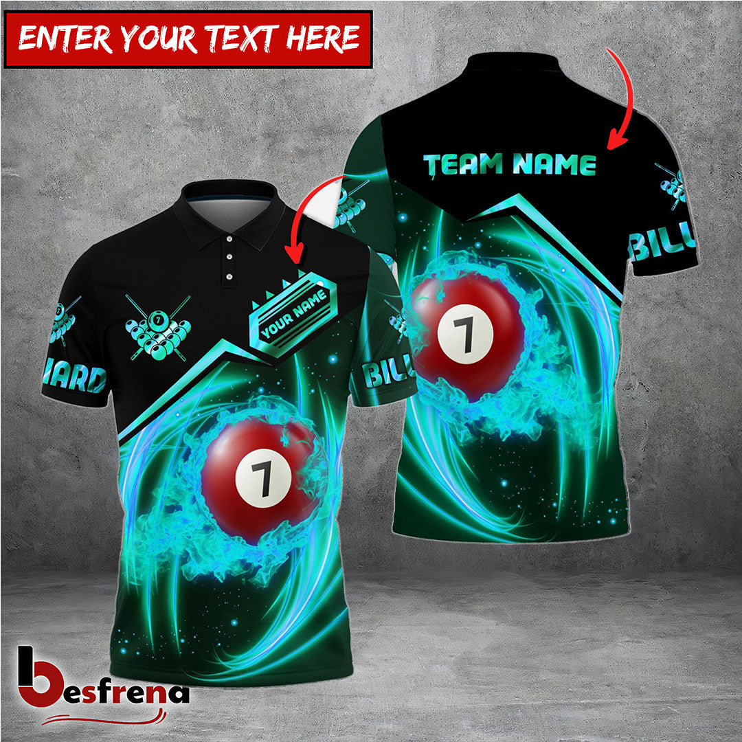 Besfrend  Billiards Rock 7 Ball  11 Ball Personalized Name Team Name 3D Shirt