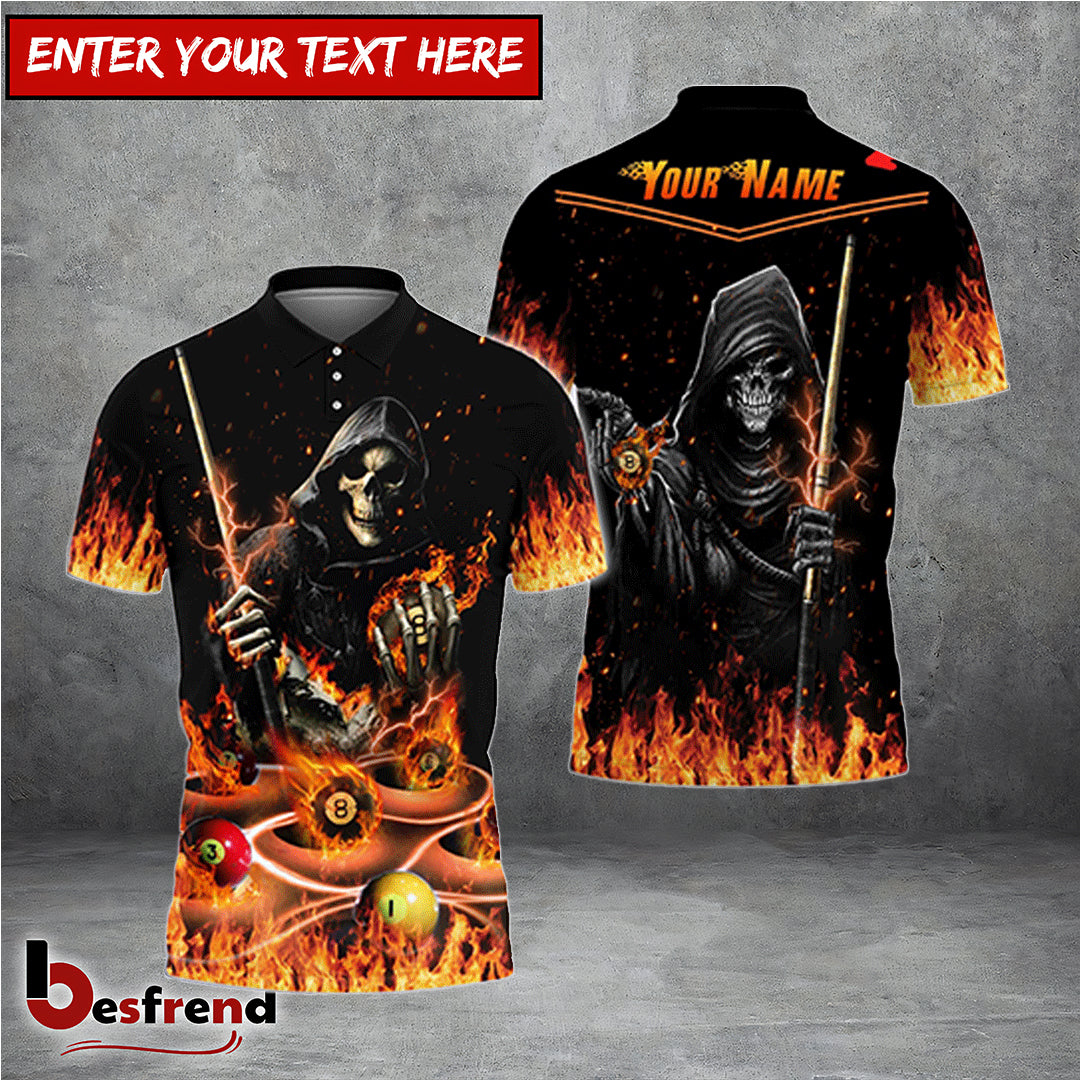 Besfrend  Billiards Skull Player Personalized 3D Shirt