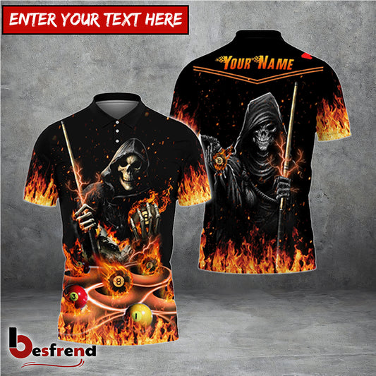 Besfrend  Billiards Skull Player Personalized 3D Shirt