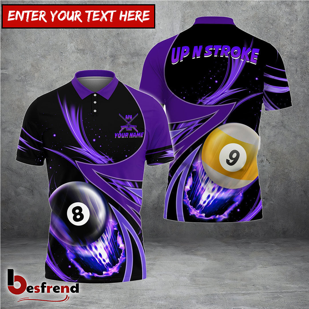 Besfrend  Billiards Skull Up N Stroke Team Personalized Name 3D Shirt