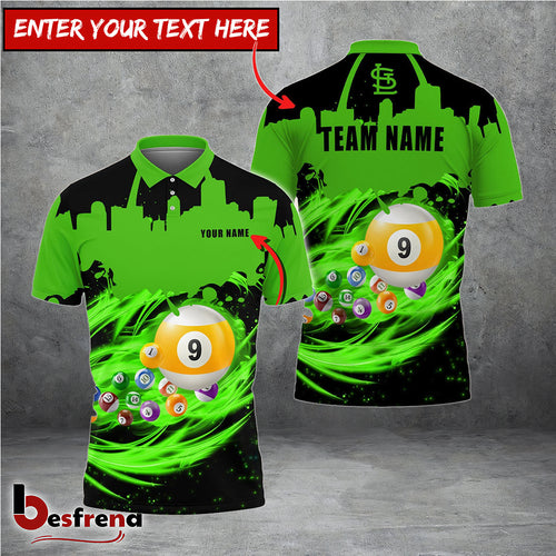 Besfrend  Billiards Smith STL 9-Ball Personalized Name Team Name Unisex Shirt
