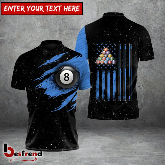 Besfrend  Billiards USA Flag Blue 3D Shirt