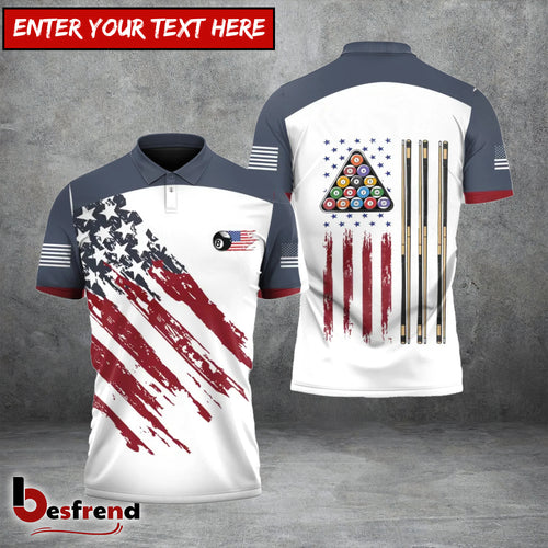 Besfrend  Billiards US Flag Champion Pattern 3D Shirt