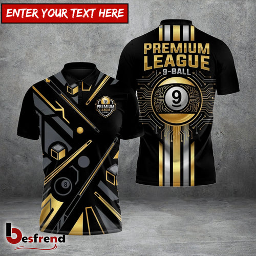 Besfrend  Black Gold 9 Ball Elite Billiards 3D Shirt