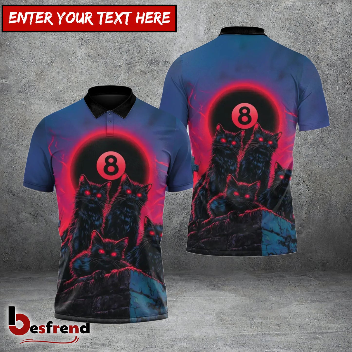 Besfrend  Blood Moon Cat Pack Billiards 3D Shirt