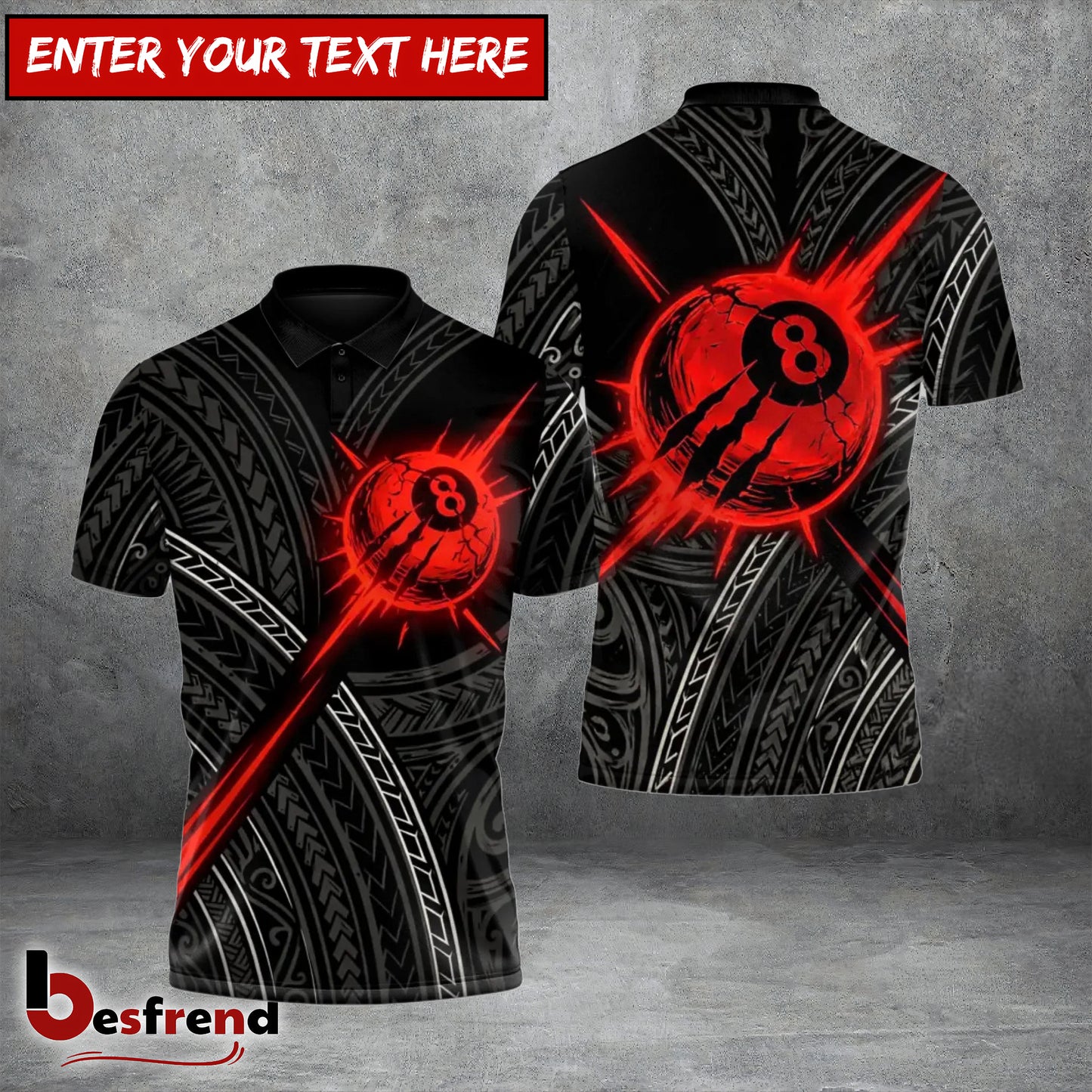 Besfrend  Bloodcore 8 Strike Billiards 3D Shirt