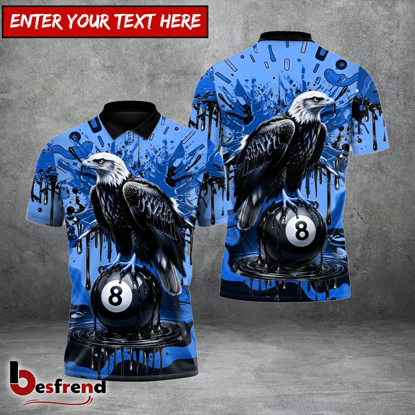 Besfrend  Champion Eagle 8 Ball Billiards 3D Shirt