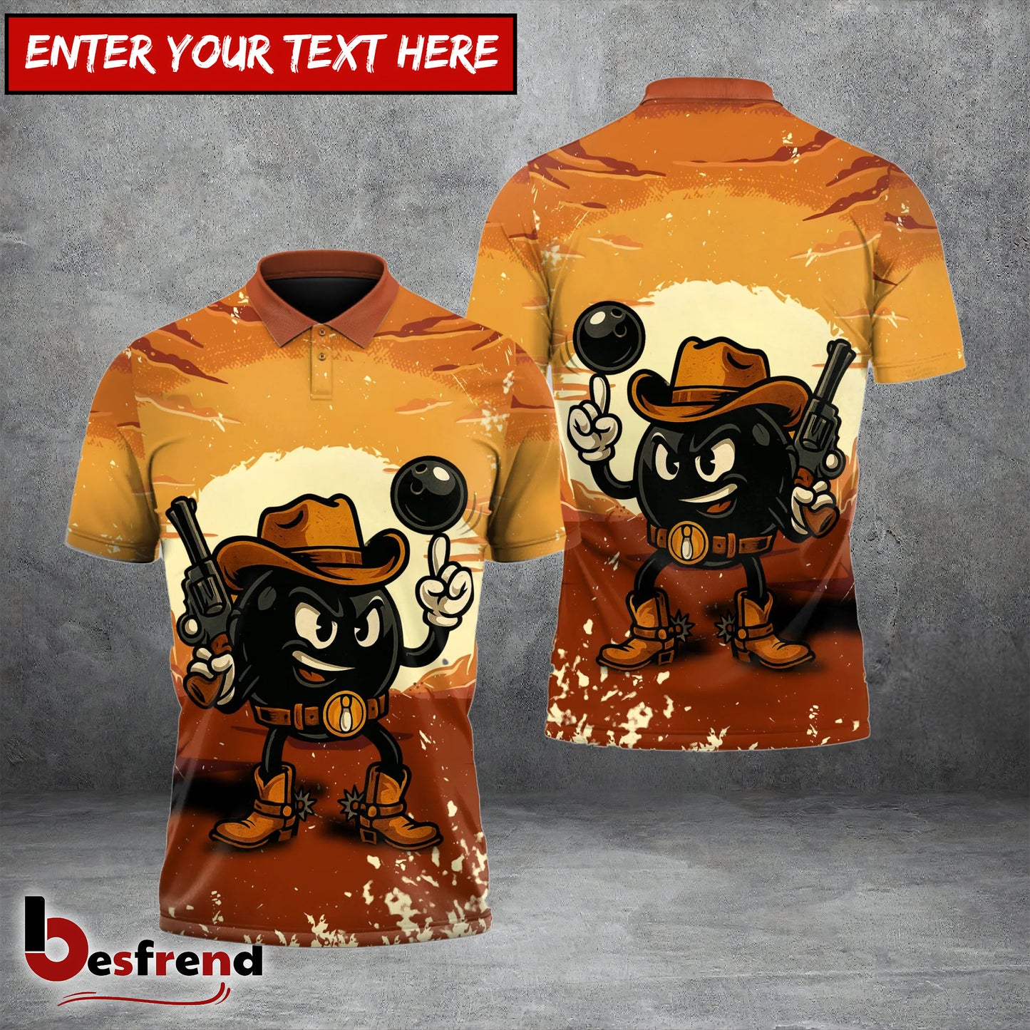 Besfrend  Cowboy Poolhall Polo – Custom Billiards Team Shirt