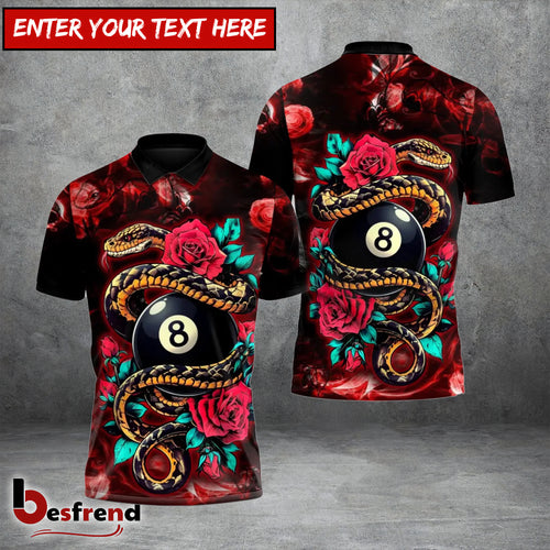 Besfrend  Crimson Serpent 8 Ball Billiards 3D Shirt