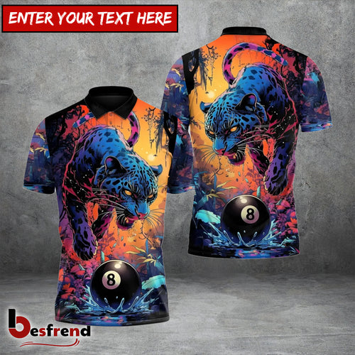 Besfrend  Dark Neon Panther Legend 8 Ball Billiards 3D Shirt