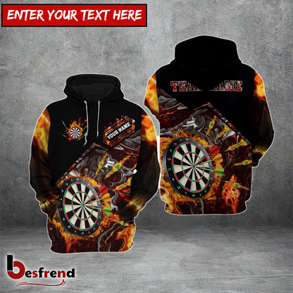 Besfrend  Dart Fire Personalized Name Team Name 3D Hoodie