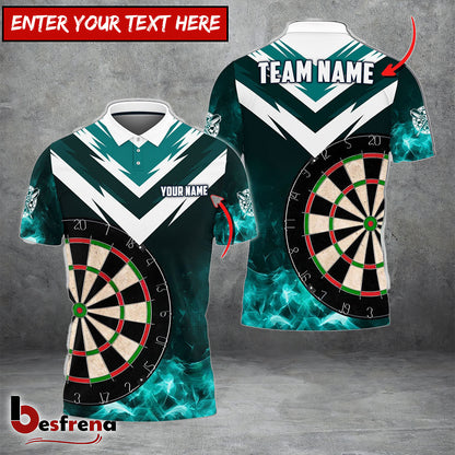 Besfrend  Darts Fire Thunder Arrow Pattern Personalized Name Team Name 3D Shirt
