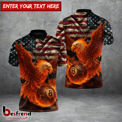 Besfrend  Fire American Eagle 8-Ball Billiards 3D Shirt