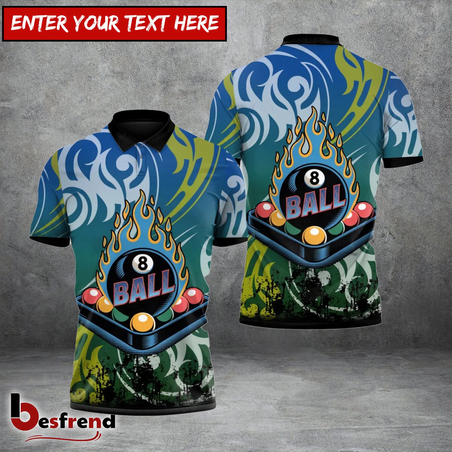 Besfrend  Firestorm Pin Crusher Billiards 3D Shirt