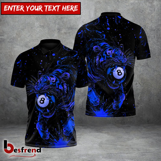 Besfrend  Midnight Tiger Strike 8 Ball Billiards 3D Shirt