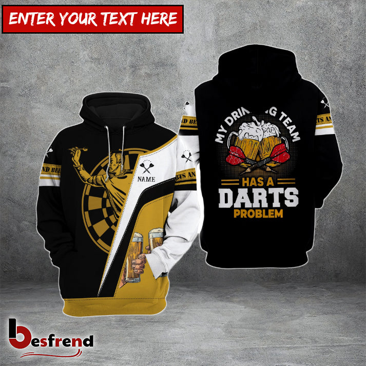 Besfrend  My Drinking Team Has A Darts Problem Personalized Darts Hoodie