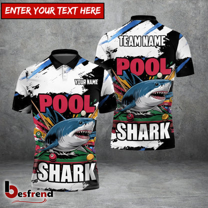 Besfrend  Pool Shark Billiards Polo Custom Name Team Shirt