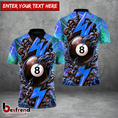 Besfrend  Power Break Lightning 8 Ball Billiards 3D Shirt