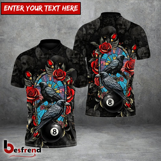 Besfrend  Raven Rose 8-Ball Billiards 3D Shirt
