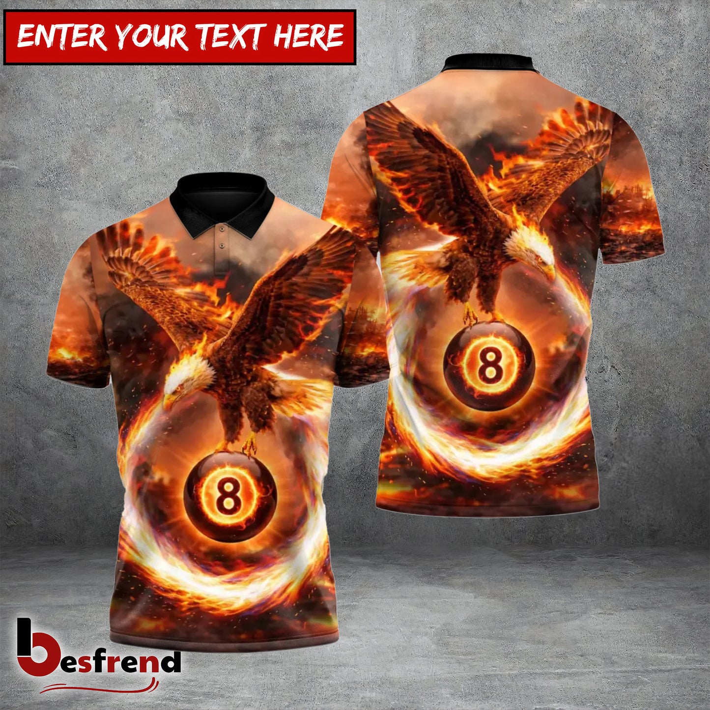 Besfrend  Rise of the Fire King 8 Ball Billiards 3D Shirt