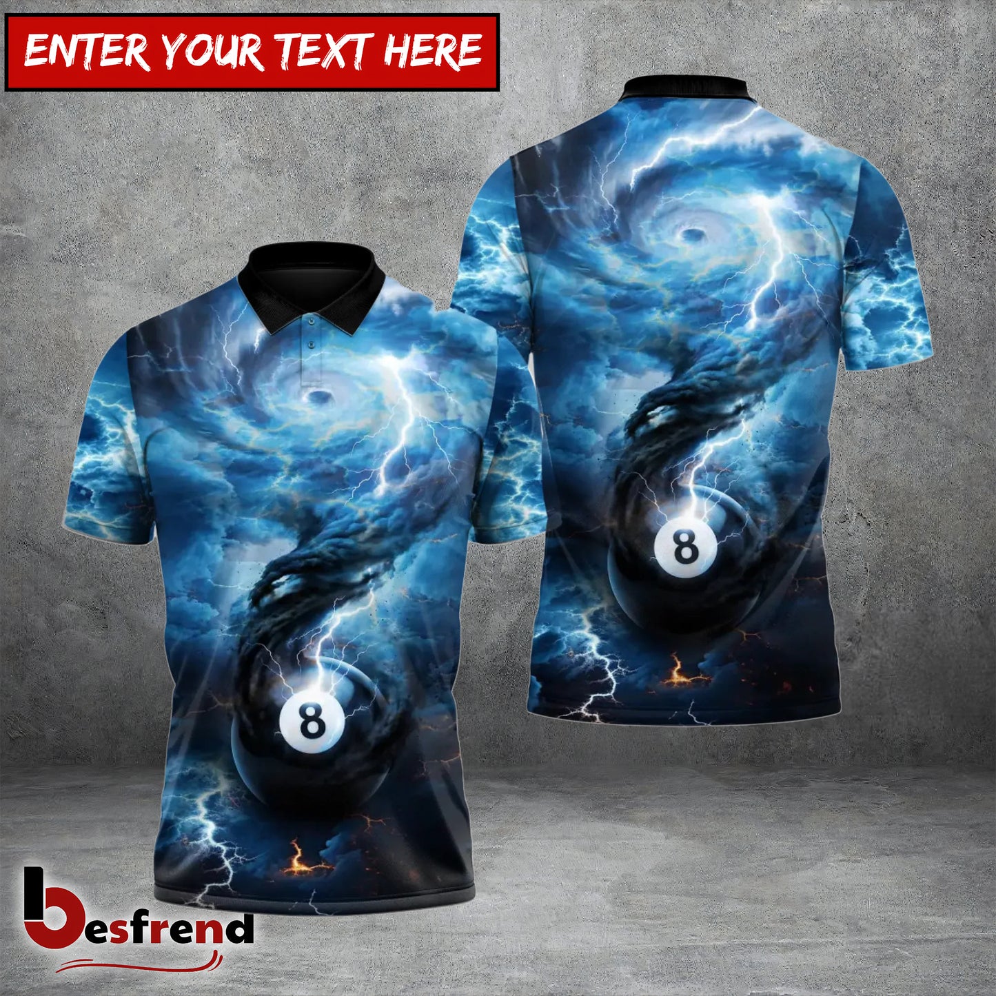 Besfrend  Stormbound 8 Ball Billiards 3D Shirt