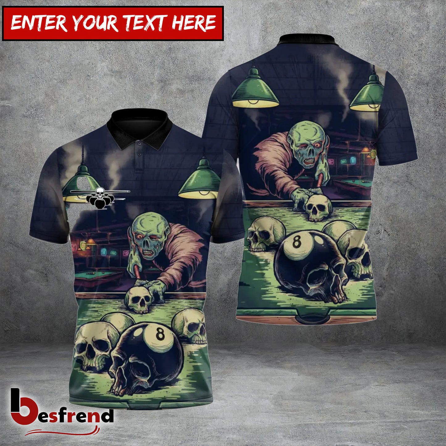 Besfrend  Undead 8-Ball Nightmare Billiards 3D Shirt