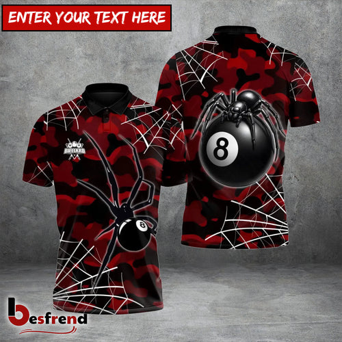 Besfrend  Venom Spider 8 Ball Billiards Custom Polo Team Shirt