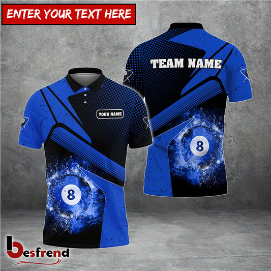 Besfrend frenzidea Billiards Galaxy Blue Personalized Name Team Name Unisex Shirt
