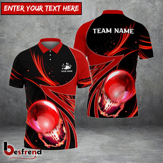 Besfrend s Bowling And Pins Galaxy Pattern Customized Name Team Name 3D Shirt  Colors