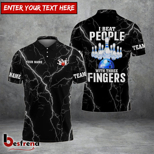 Besfrend s Bowling And Pins I Beat People Customized Name Team Name 3D Shirt  Colors