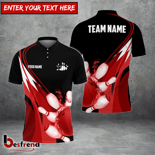 Besfrend s Bowling And Pins Vintage Fox Customized Name 3D Shirt  Colors