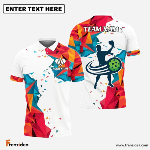 Frenzidea Pickleball Diamond Rainbow Smoke Custom Name, Team Name Shirt